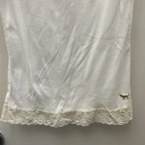 Pink White Lace Trim Camisole  Size Medium. - Picture 3 of 9